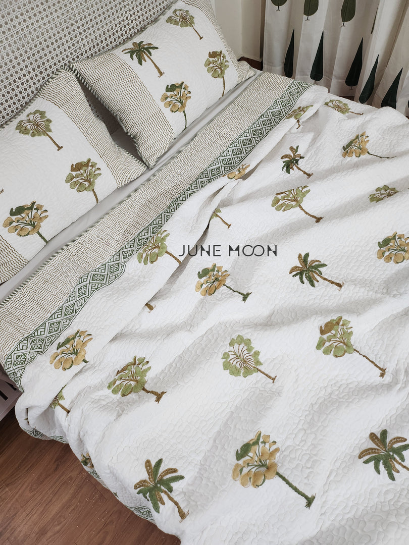 Sultry Greens - Quilted Bedcover Set