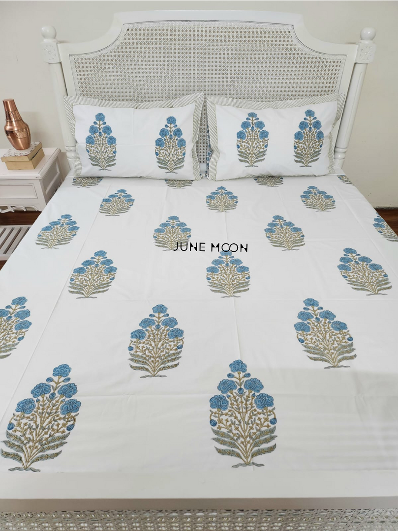 Vasundhara - Block Printed Bedsheet Set