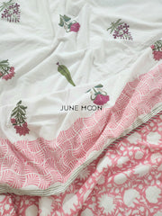 French Garden - Block Printed Muslin Dohar