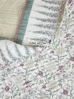 Load image into Gallery viewer, Lilac &amp; Leaves - Block Printed Muslin Quilt
