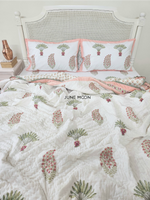 Load image into Gallery viewer, Cosy Coral - Set of Quilt &amp; Bedsheet
