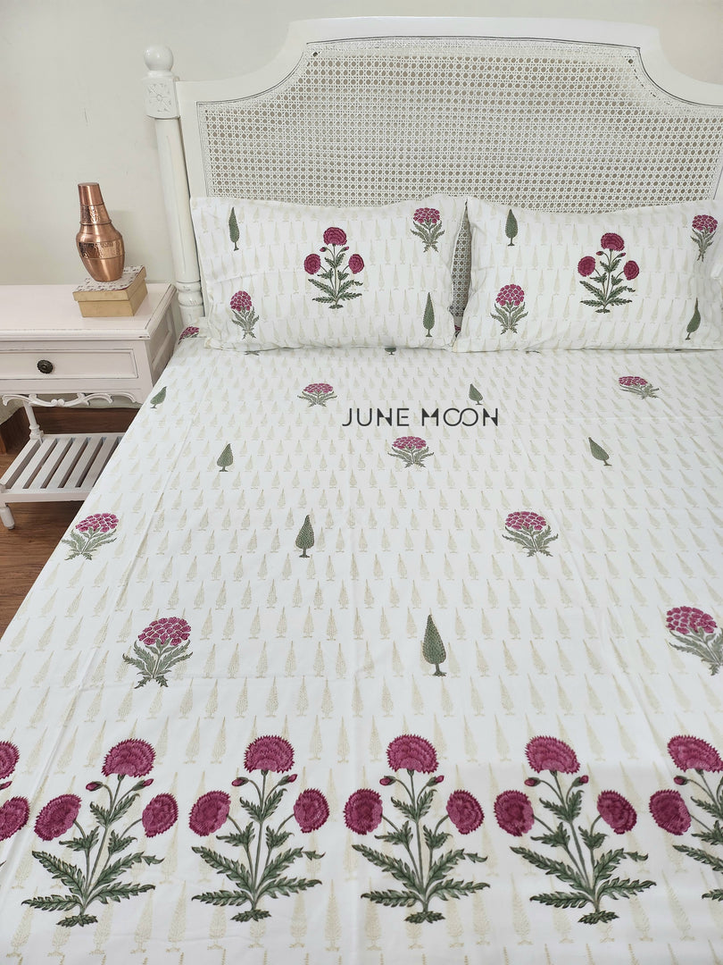 Zehnaseeb - Block Printed Bedsheet Set