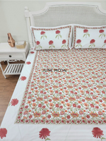 Load image into Gallery viewer, Rustic Garden - Block Printed Bedsheet Set
