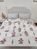 Load image into Gallery viewer, Scarlet - Block Printed Muslin Quilt