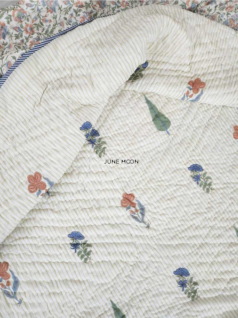 Sun Baked - Block Printed Muslin Quilt