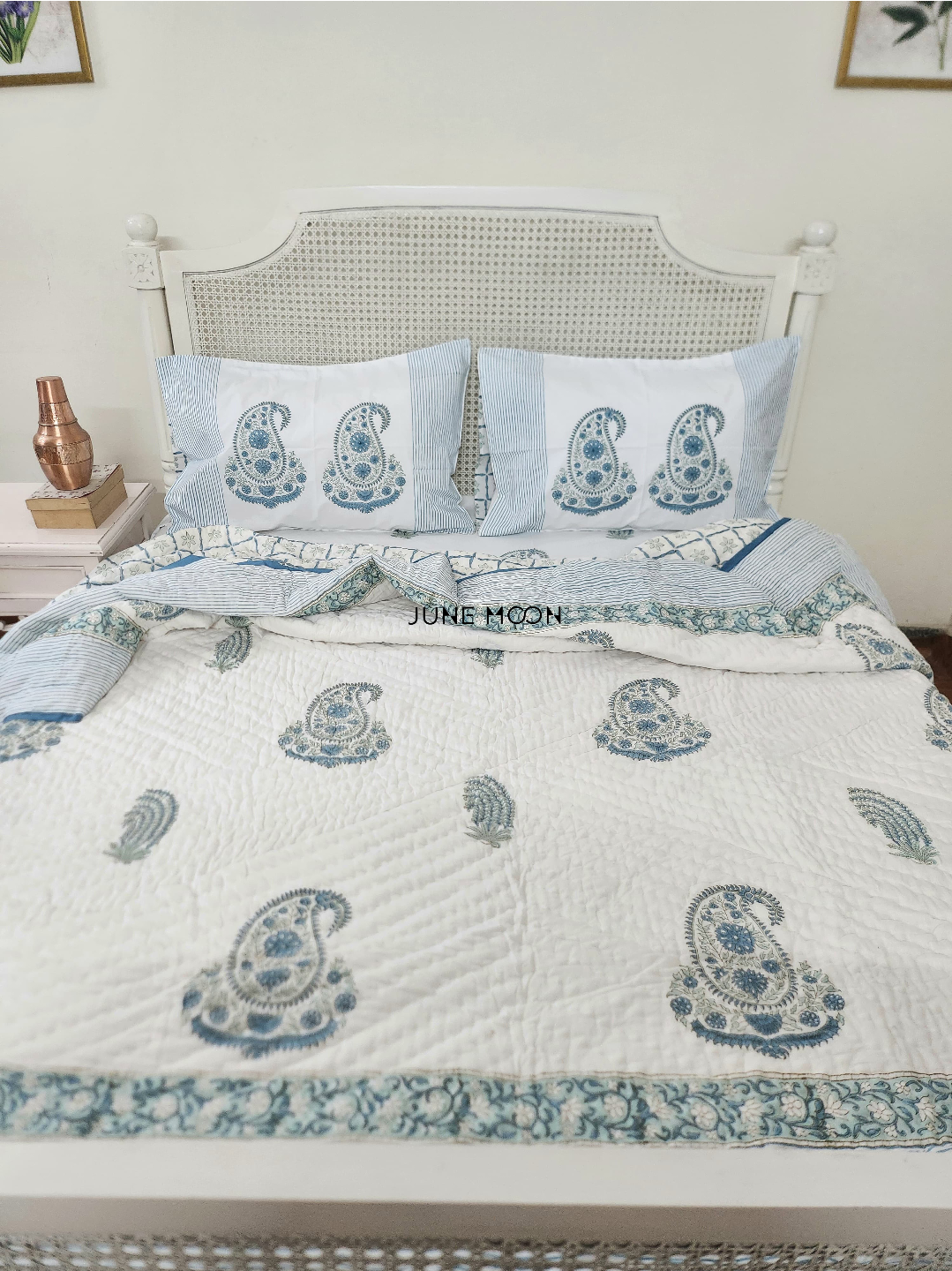 Midnight In Milan - Block Printed Muslin Quilt