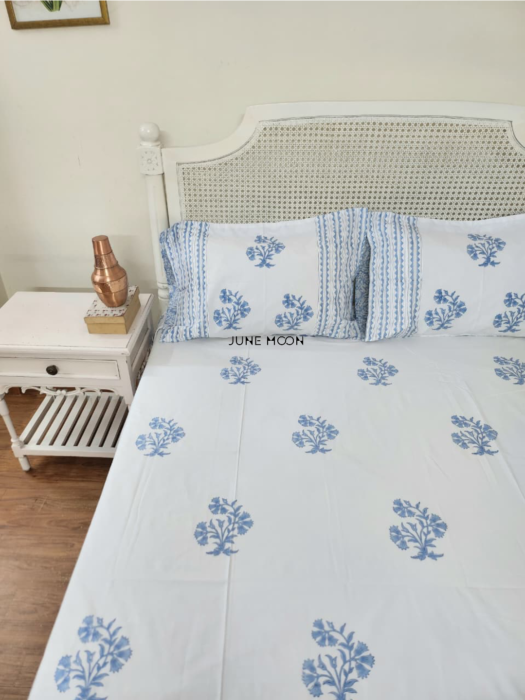 Over The Moon - Block Printed Bedsheet Set