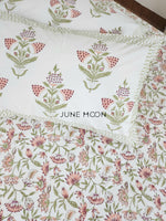 Load image into Gallery viewer, Rusty Farm - Block Printed Bedsheet Set (Cream Base)
