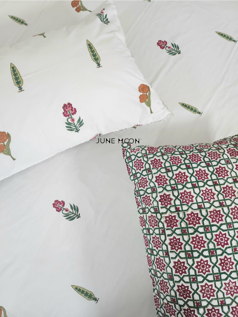 Shades of Grace - Block Printed Bedsheet Set