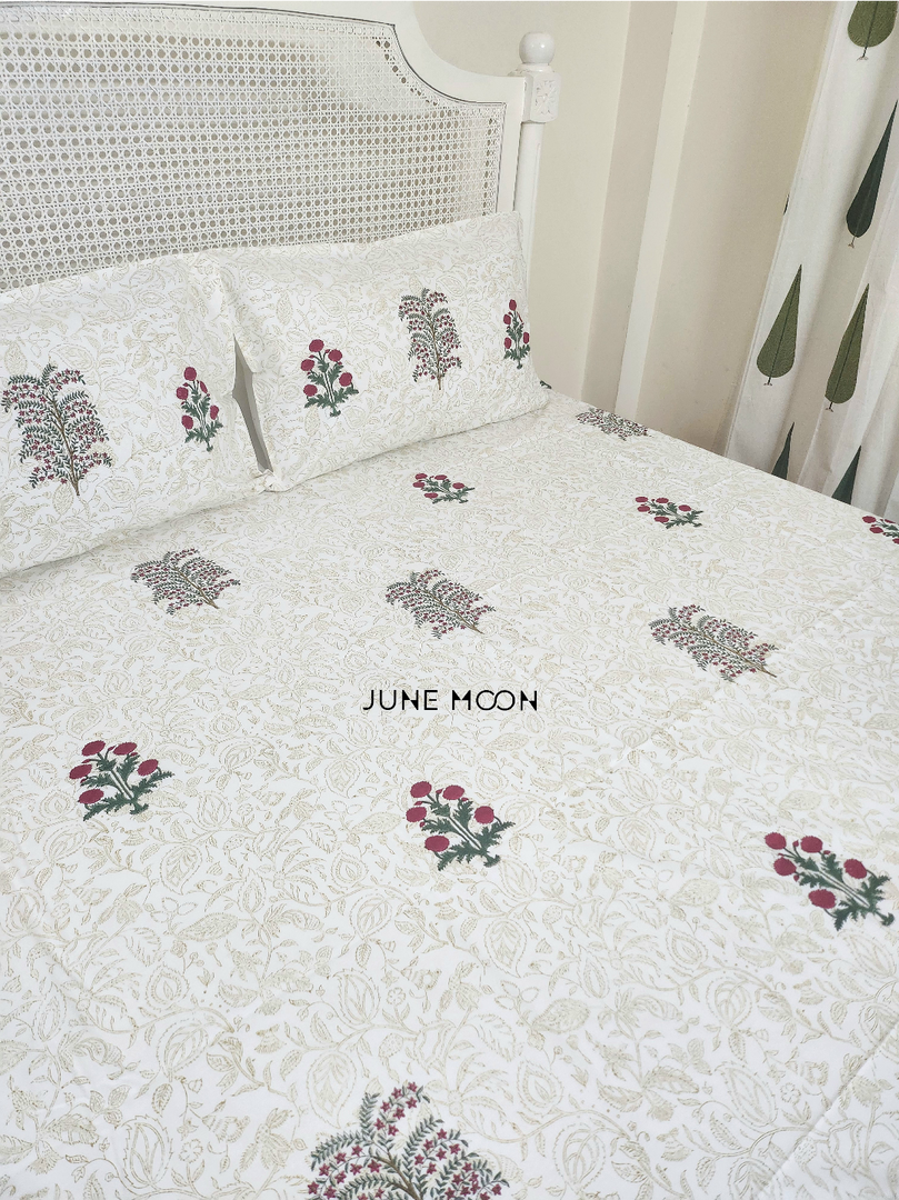 Gul Rang - Block Printed Bedsheet Set