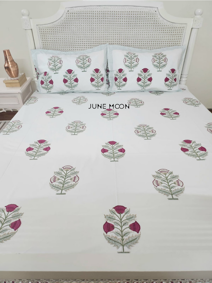 Lady Ruby - Block Printed Bedsheet Set