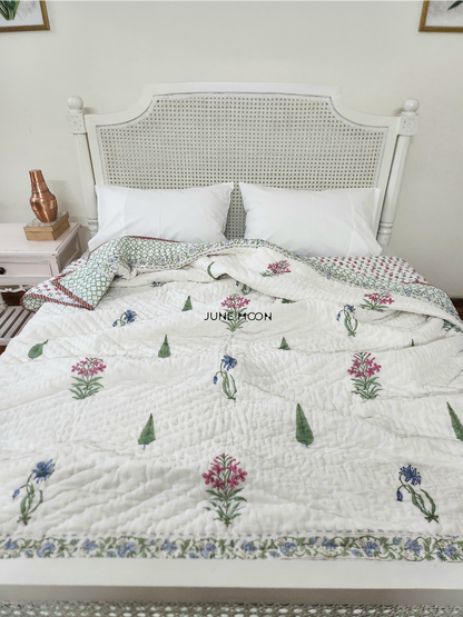 By The Orchard- Block Printed Muslin Quilt