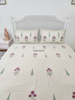 Load image into Gallery viewer, Gulbahaar - Block Printed Bedsheet Set (Cream Base)
