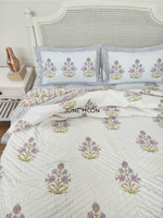 Load image into Gallery viewer, Lady Lilac -Block Printed Muslin Quilt
