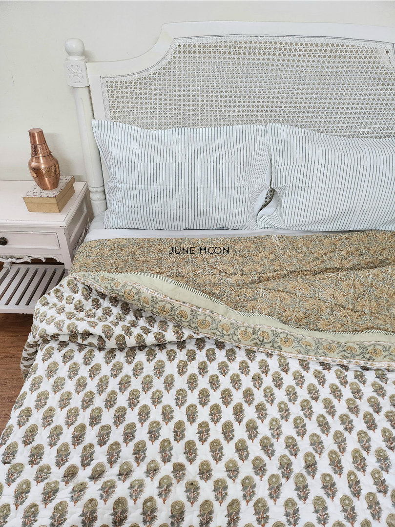 Bhoomi - Block Printed Muslin Quilt