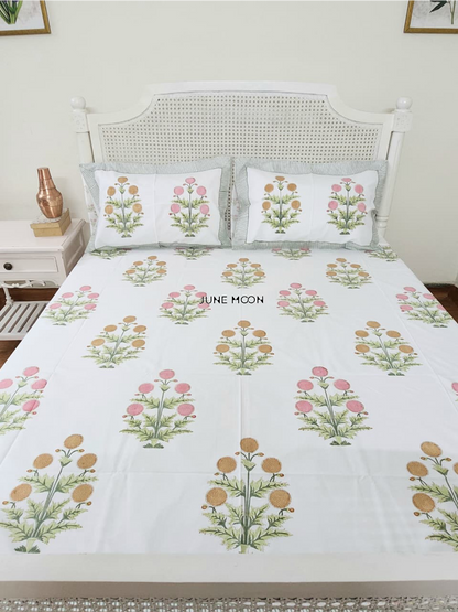 Evening In Rome - Block Printed Bedsheet Set