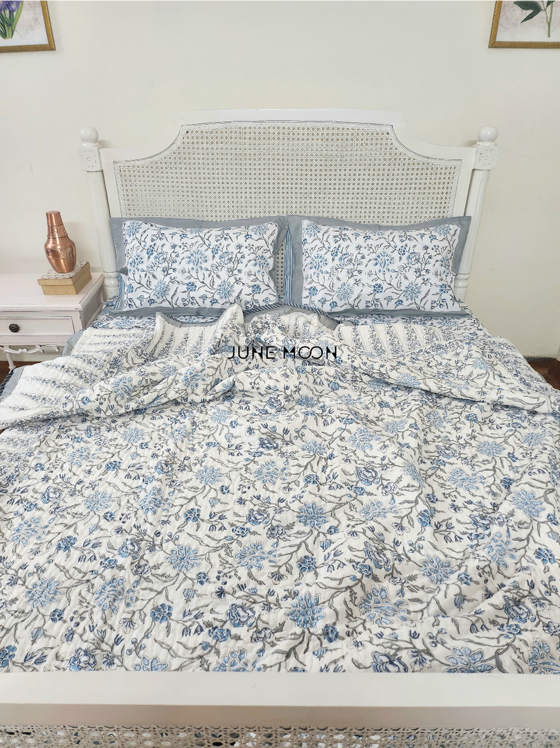 Nehar - Block Printed Muslin Quilt