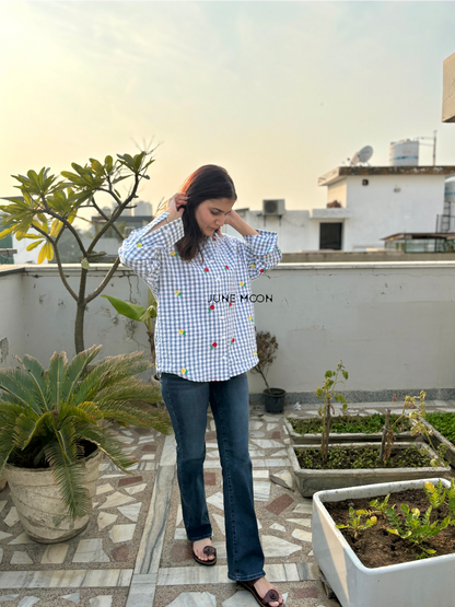 Dainty Drops - Loose Fit Embroidered Shirt