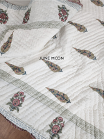 Load image into Gallery viewer, Dusty Bloom - Block Printed Muslin Quilt

