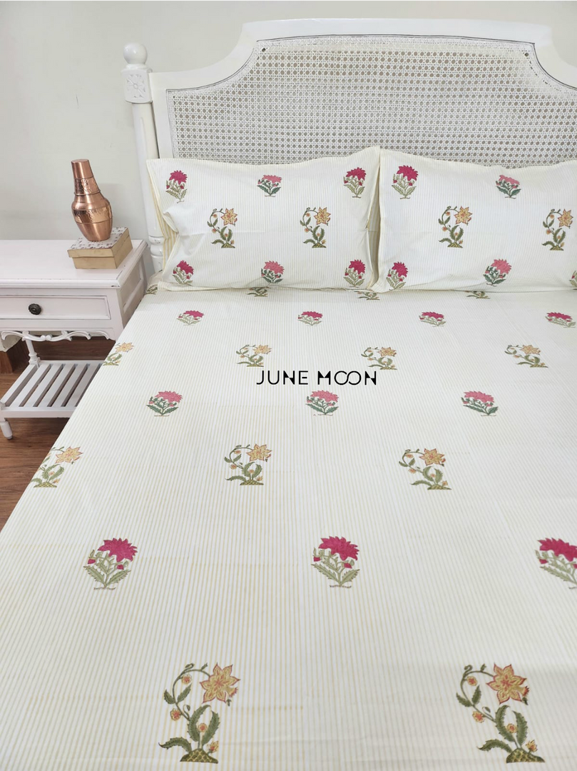 Honey Brook - Block Printed Bedsheet Set
