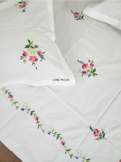 Roseate - Embroidered Bedsheet Set