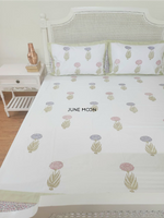 Load image into Gallery viewer, Cosmos - Block Printed Bedsheet Set

