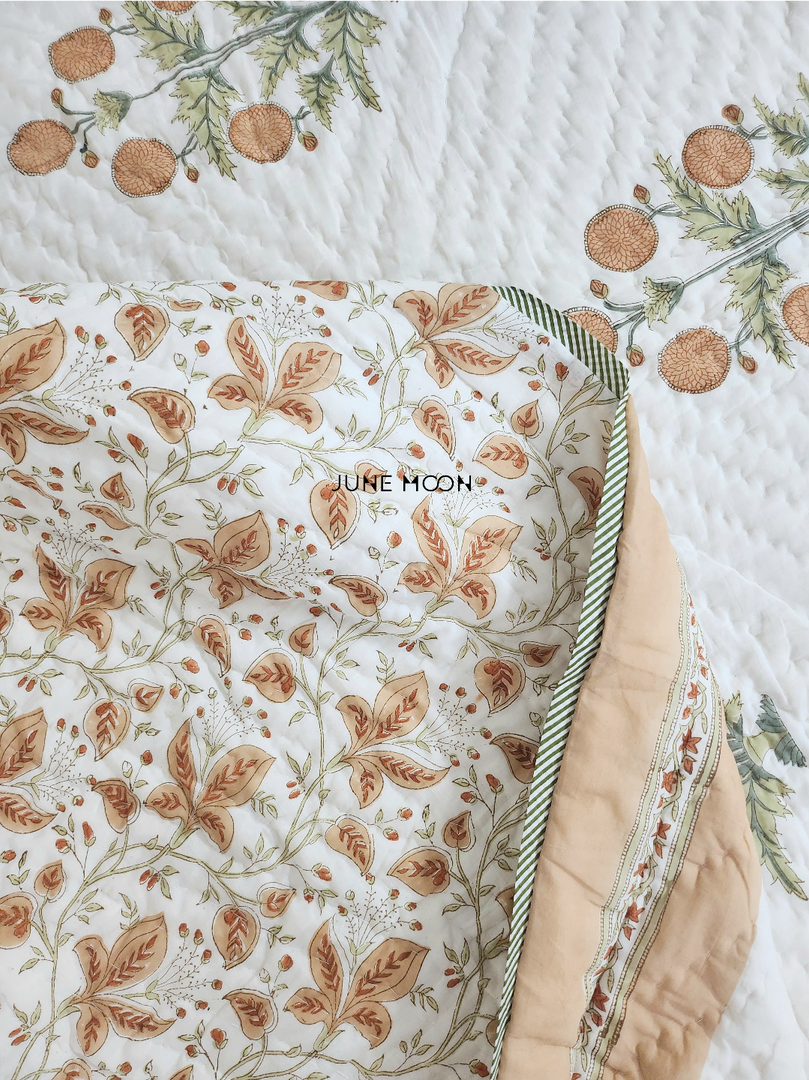 Rhythm of Earth - Block Printed Muslin Quilt