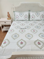 Load image into Gallery viewer, Autumn Rose - Block Printed Bedsheet Set
