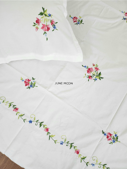 Roseate - Embroidered Bedsheet Set