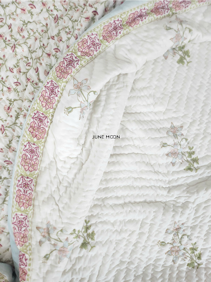 Darling Dainty - Block Printed Muslin Quilt