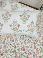 Load image into Gallery viewer, Rusty Farm - Block Printed Bedsheet Set (Cream Base)
