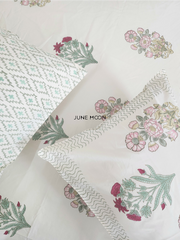 Casacream - Block Printed Bedsheet Set (Cream Base)