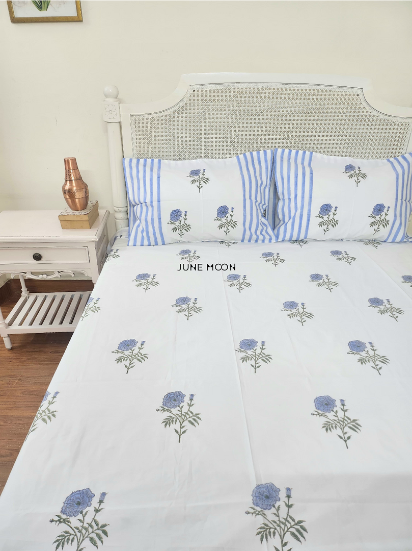 Dutch Evening - Block Printed Bedsheet Set