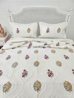 Load image into Gallery viewer, Gulsaana - Quilted Bedcover Set (Cream Base)
