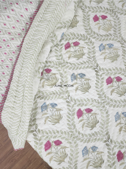 Indian Palette - Block Printed Muslin Quilt