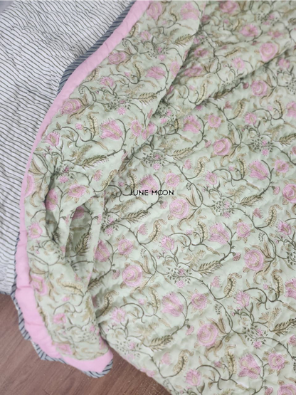 Orchid - Block Printed Muslin Quilt