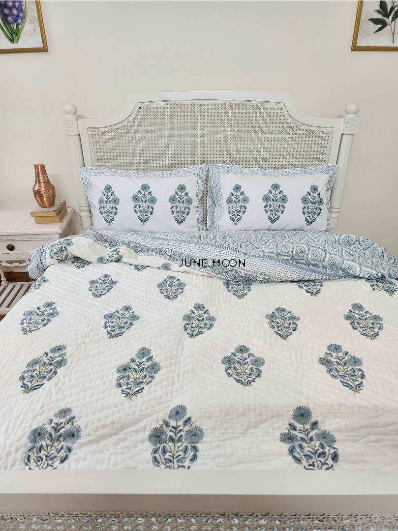 Sensing Serenity - Block Printed Muslin Quilt