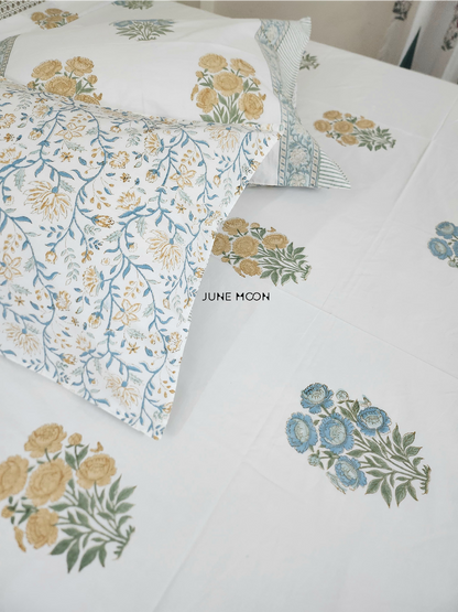 Vintage Whisper - Block Printed Bedsheet Set