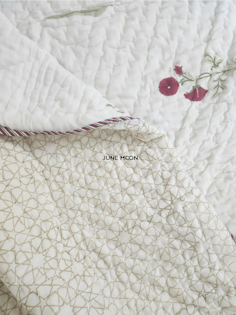 Khushaali - Block Printed Muslin Quilt