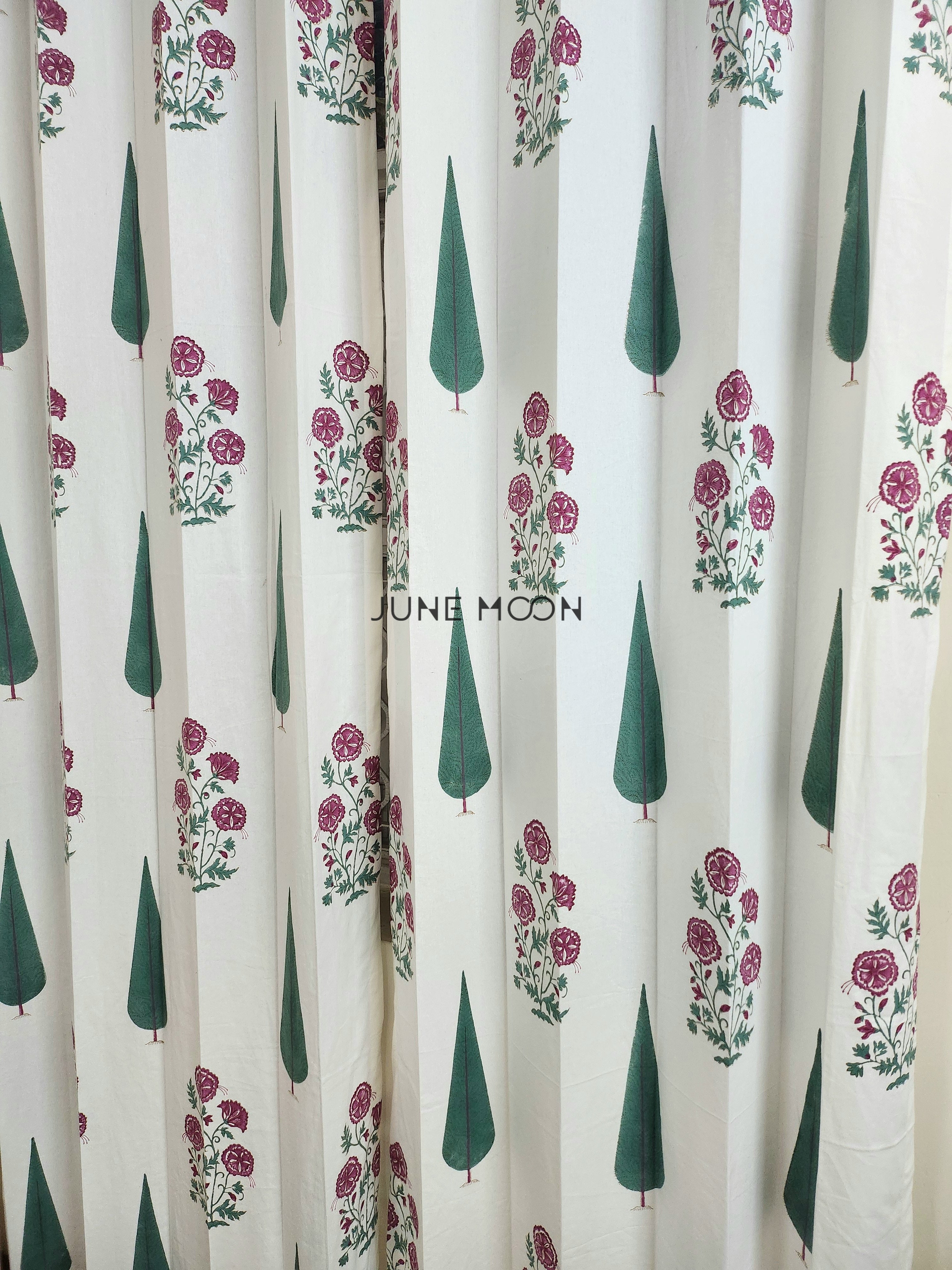 Rose Blush - Block Printed Curtains