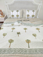 Load image into Gallery viewer, Sultry Greens - Set of Quilt &amp; Bedsheet
