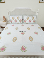 Load image into Gallery viewer, Gulab Mahal - Block Printed Bedsheet Set