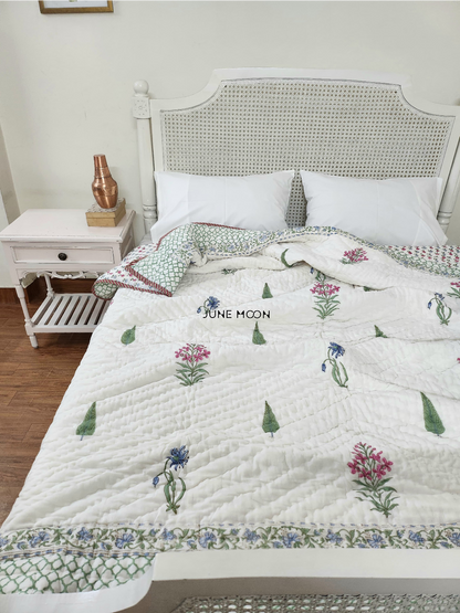 By The Orchard- Block Printed Muslin Quilt