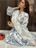 Load image into Gallery viewer, Chaandni - Block Printed Suit Set (Kurta, Pants &amp; Dupatta)
