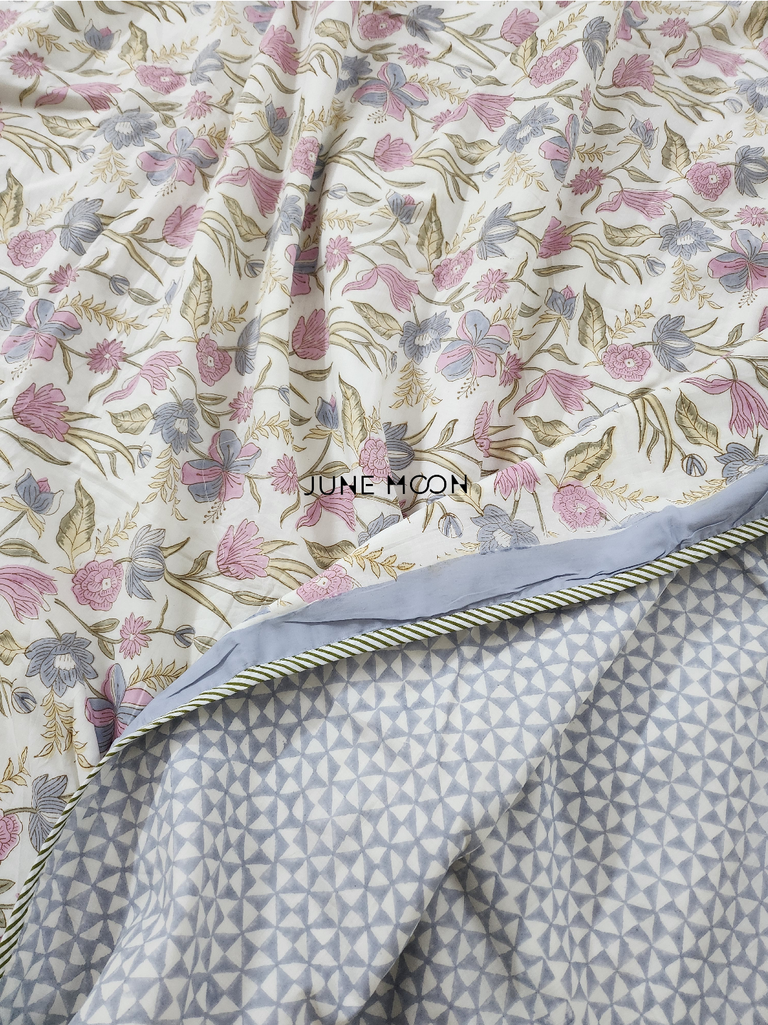 Lavendelle - Block Printed Muslin Dohar