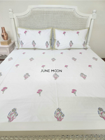 Load image into Gallery viewer, Girl Garden - Block Printed Bedsheet Set
