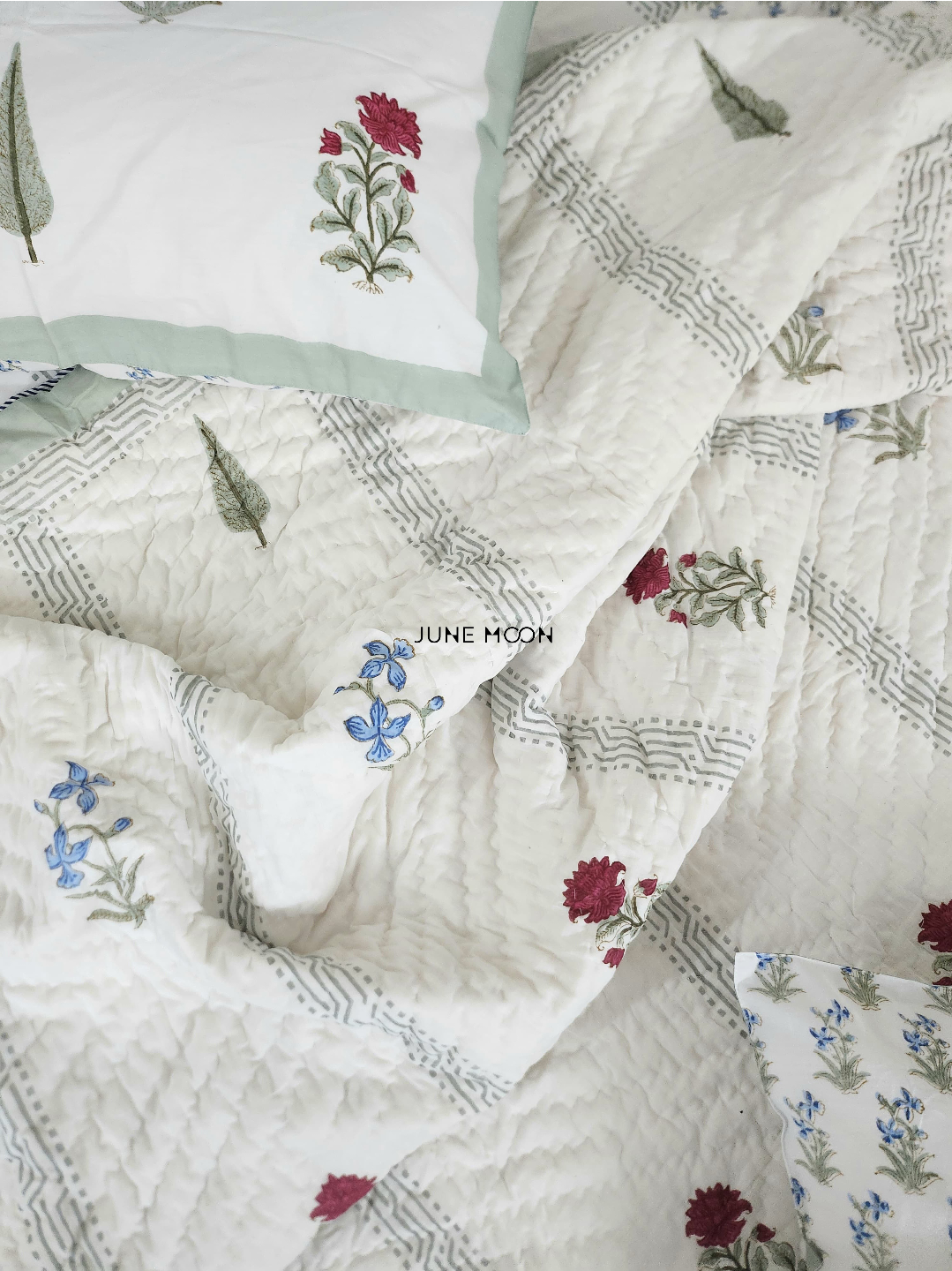 French Garden - Block Printed Muslin Quilt