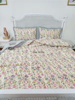 Load image into Gallery viewer, Lavendelle - Block Printed Muslin Quilt (Cream Base)