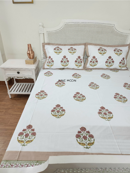 Rustic Terrace - Block Printed Bedsheet Set