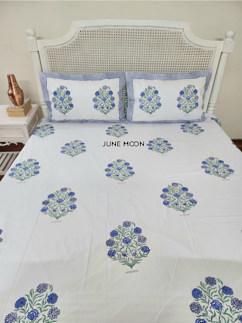 Sky To Earth - Block Printed Bedsheet Set